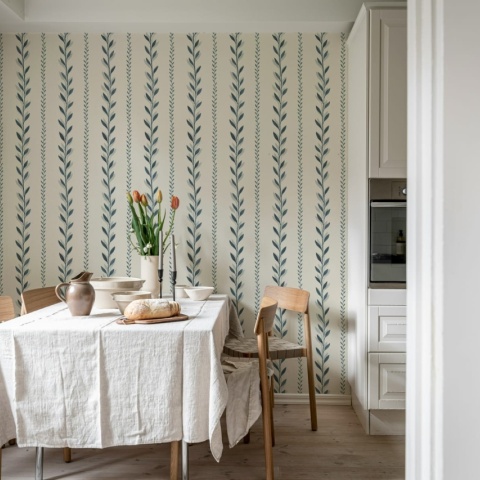 Fototapet, Bayleaf Stripe, Blue, Rebel Walls - Img 3