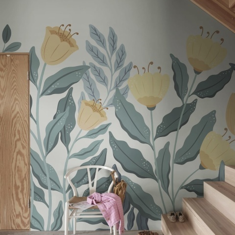 Fototapet, Big Blossom, Yellow, Rebel Walls - Img 3