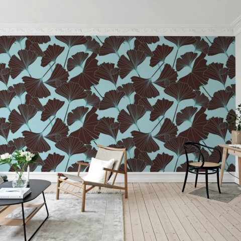 Fototapet, Big Ginko, Turquoise, Rebel Walls - Img 3
