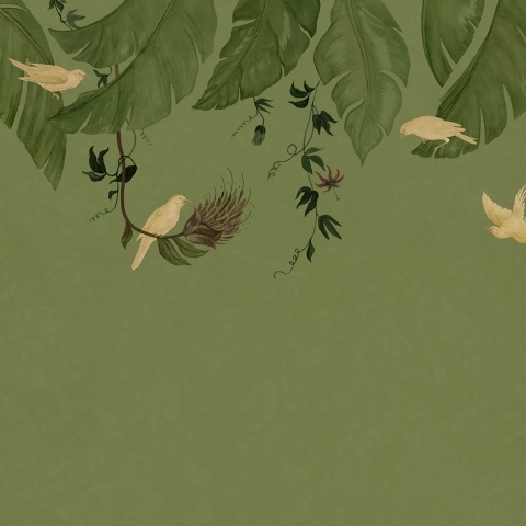 Fototapet, Birds in the Trees, Green, Rebel Walls - Img 2