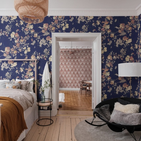 Fototapet, Blooming Garden, Dark Blue, Rebel Walls - Img 3