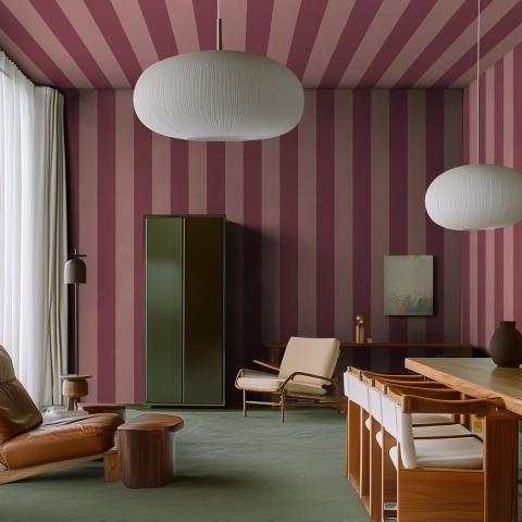 Fototapet, Bold Stripes, Burgundy, Rebel Walls