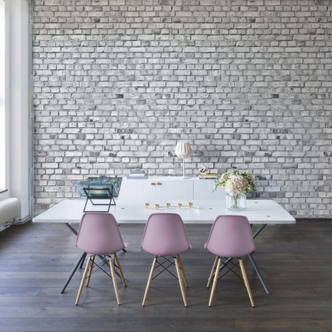 Fototapet, Brick Wall, White, Rebel Walls - Img 5