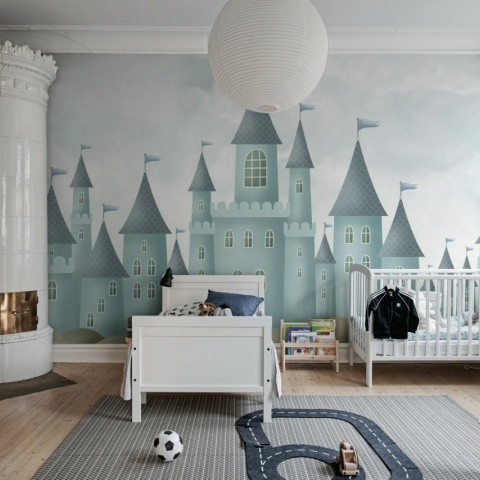 Fototapet, Castle Village, Blue, Rebel Walls