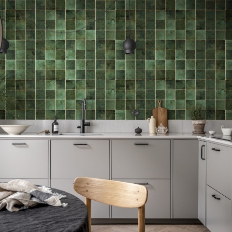 Fototapet, Ceramic Tiles, Emerald, Rebel Walls