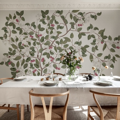 Fototapet, Cherries, White, Rebel Walls