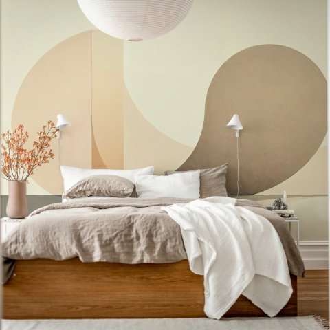 Fototapet, Circle Landscape, Beige, Rebel Walls