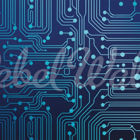 Fototapet, Circuit Board, Blue, Rebel Walls - Img 2