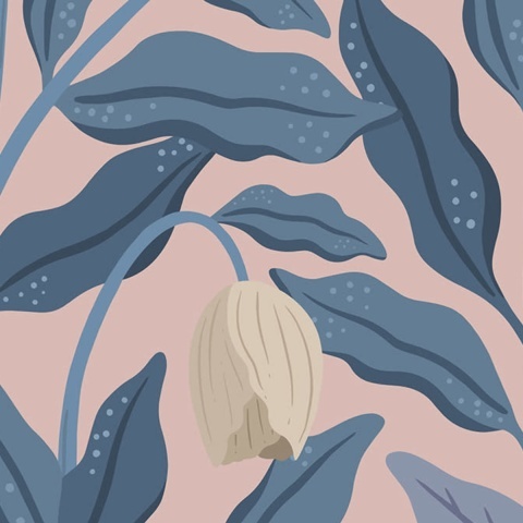 Fototapet, Cool Flora, Pink &amp; Blue, Rebel Walls - Img 2