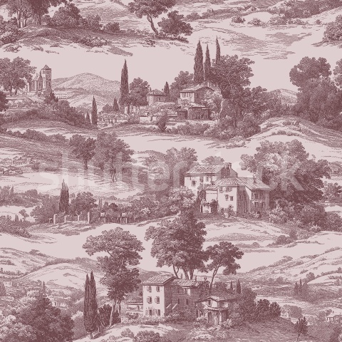 Fototapet, Countryside Toile, Cambridge Red, Rebel Walls - Img 2