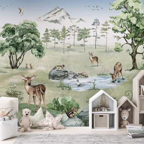 Fototapet Deer Forest - Summer, Kikki Belle - Img 3