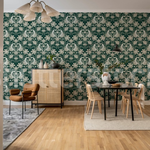 Fototapet, Dreamy Birds, Green, Rebel Walls