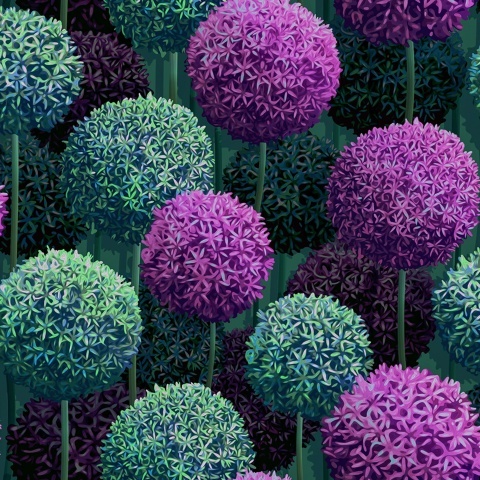 Fototapet, Elysian Flowers, Lilac, Rebel Walls - Img 2