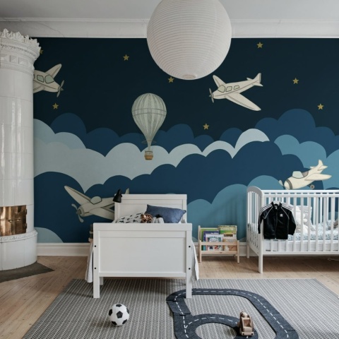 Fototapet, Fly Away, Dark Blue, Rebel Walls - Img 3