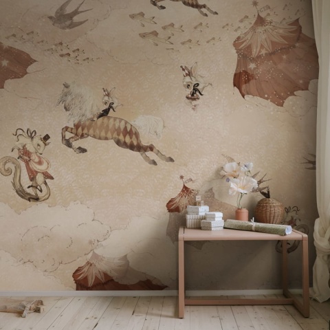 Fototapet, Flying Circus, Misty Pink, Rebel Walls - Img 5