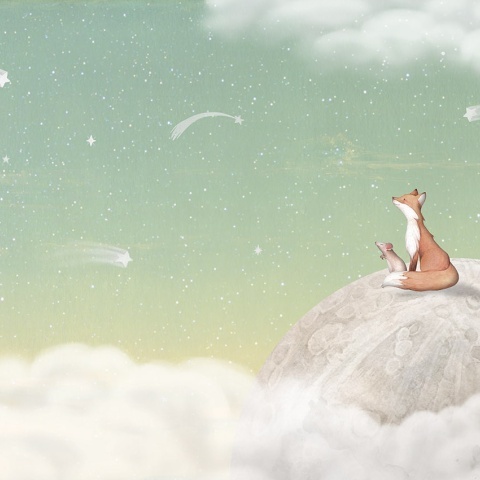 Fototapet Fox on the Moon - Green, Oliver Robins - Img 2