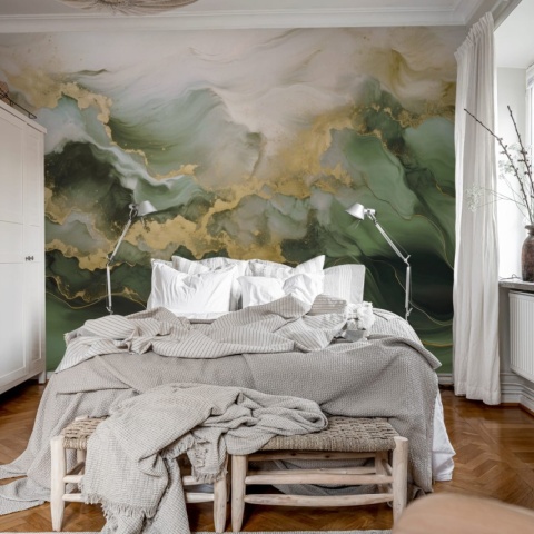 Fototapet, Gold Stream, Green, Rebel Walls - Img 3