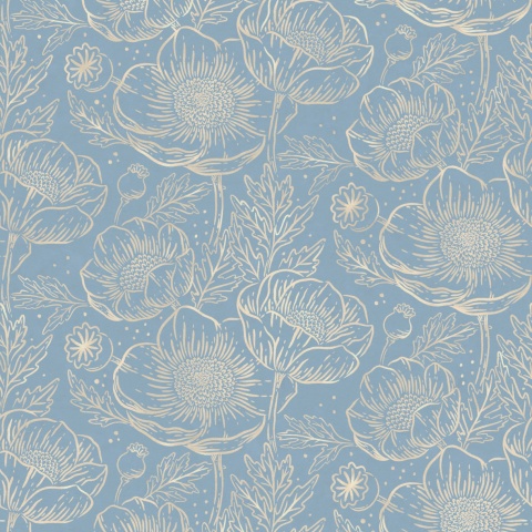 Fototapet, Golden Poppy, Baby Blue, Rebel Walls - Img 2