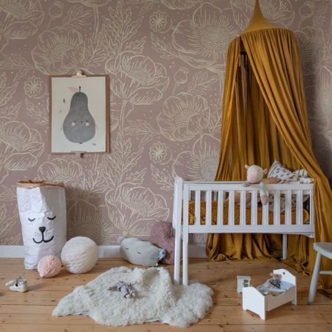 Fototapet, Golden Poppy, Dusty Pink, Rebel Walls - Img 4