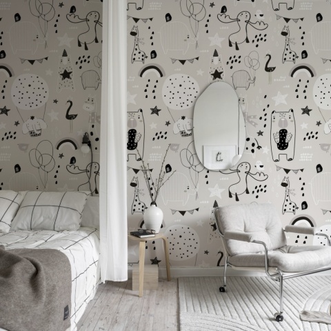 Fototapet, Happy Animals, Gray, Rebel Walls - Img 6
