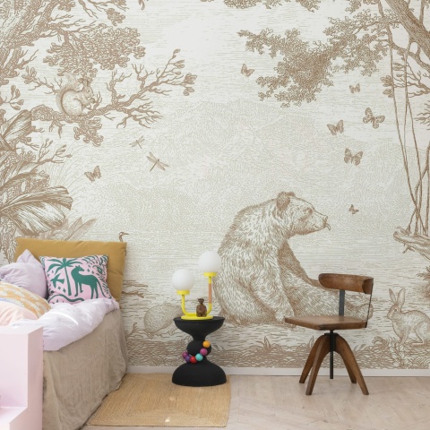 Fototapet, Happy Bear, Beige, Rebel Walls - Img 3