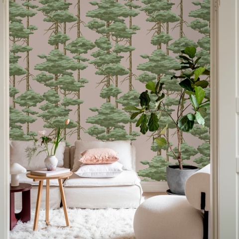 Fototapet, Highland Pines, Pink, Rebel Walls - Img 3