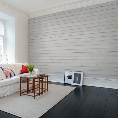 Fototapet, Horizontal Boards, White, Rebel Walls - Img 9