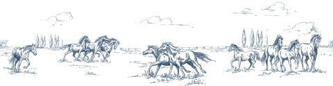 Fototapet, Horses Herd Grand, Blue, Rebel Walls - Img 2