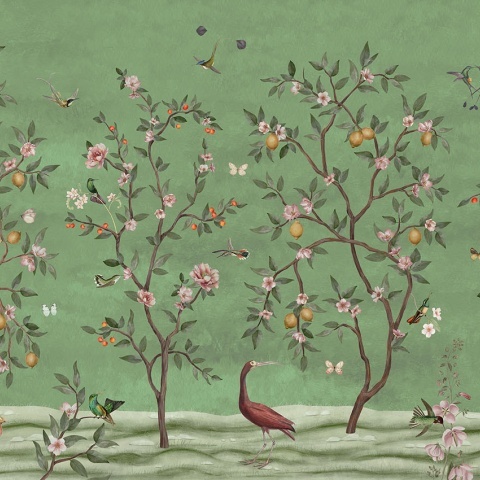 Fototapet Lemon Tree Chinoiserie - Green, Sir Edward - Img 2