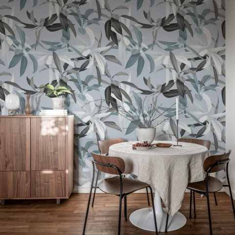 Fototapet, Lily Garden, Blue, Rebel Walls