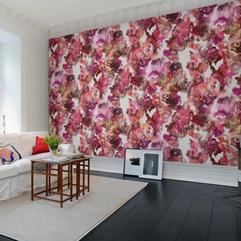 Fototapet, Lily Pond, Red, Rebel Walls