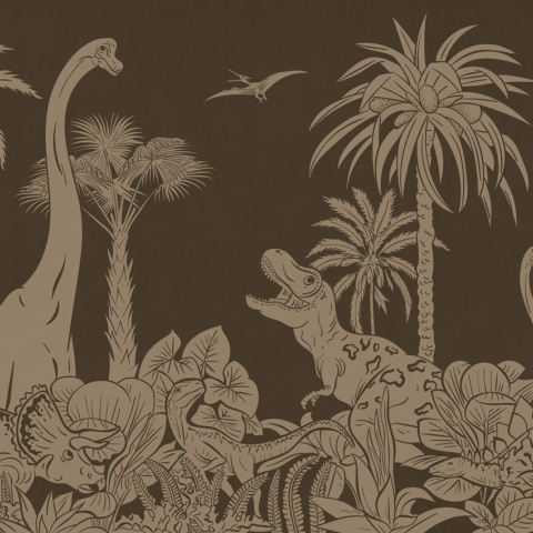Fototapet Monochrome Dino - Brown Vintage, Kikki Belle - Img 2