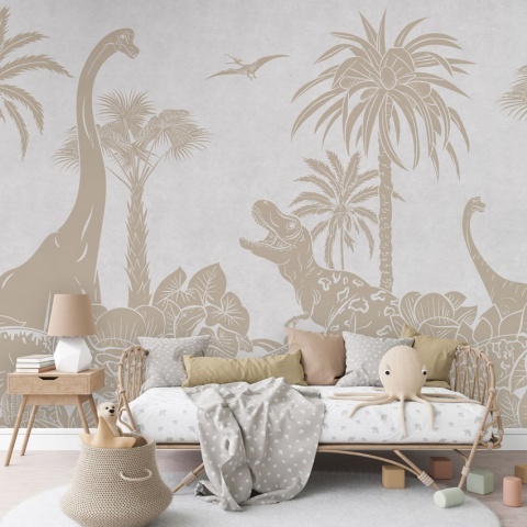 Fototapet Monochrome Dino - White Vintage, Kikki Belle - Img 4