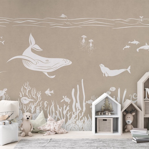 Fototapet Monochrome Sea - Brown, Kikki Belle - Img 3