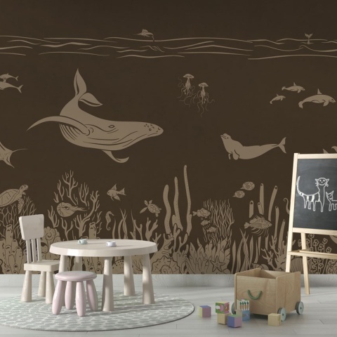 Fototapet Monochrome Sea - Brown Vintage, Kikki Belle - Img 5