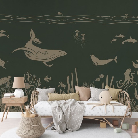 Fototapet Monochrome Sea - Green Vintage, Kikki Belle - Img 4
