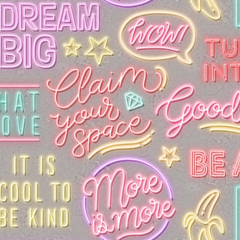 Fototapet, Neon Vibes, Concrete, Rebel Walls - Img 2