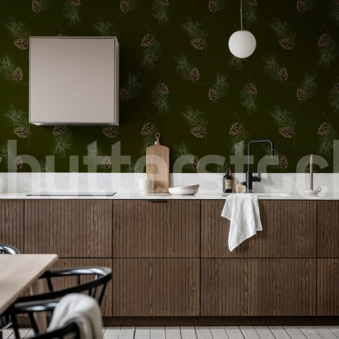 Fototapet, Pine Cones, Dark Green, Rebel Walls - Img 3
