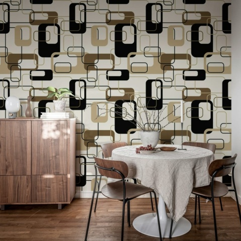Fototapet, Retro Squares, Beige, Rebel Walls - Img 3