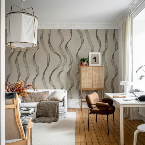 Fototapet, Ribbon Stripe, Gray, Rebel Walls