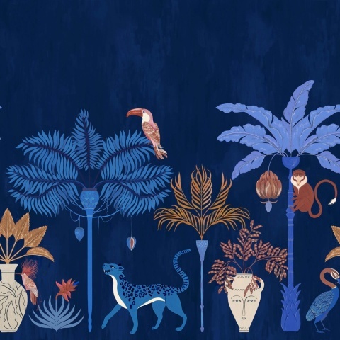 Fototapet, Savanna Chic, Dark Blue, Rebel Walls - Img 2