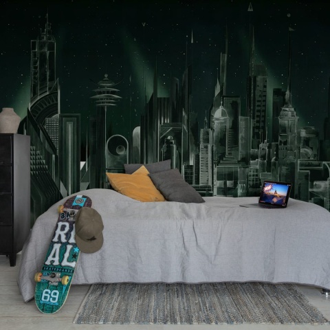 Fototapet, Sci-Fi Town, Green, Rebel Walls - Img 3