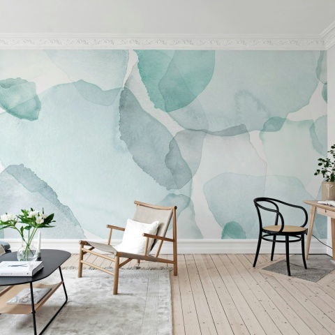 Fototapet, Shadow Petals, Blue, Rebel Walls