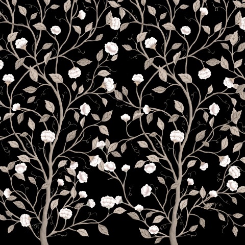 Fototapet, Silent Bloom, Black, Rebel Walls - Img 2