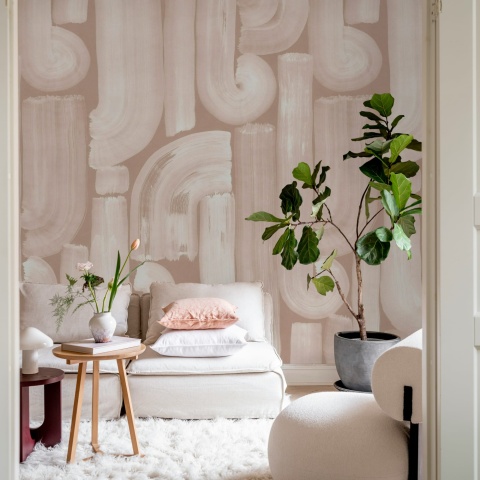 Fototapet, Smooth Brush, Pink, Rebel Walls - Img 3