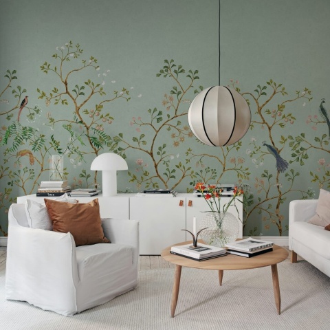 Fototapet, Songbird Mural, Green, Rebel Walls
