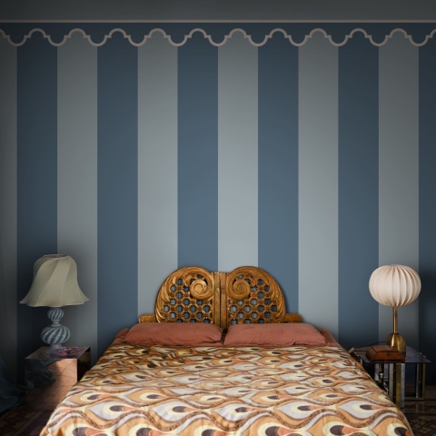 Fototapet, Stripe Chateau, Blue, Rebel Walls