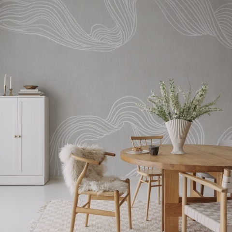 Fototapet, Stripes by Hand, Sand, Rebel Walls