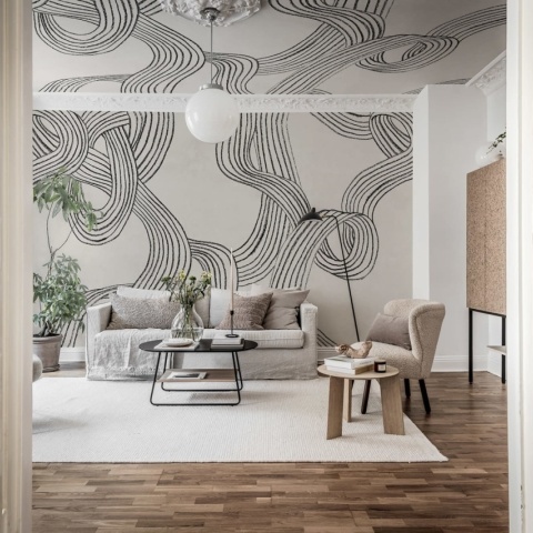Fototapet, Stripes Repeatable, Black & White, Rebel Walls