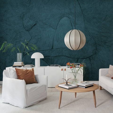 Fototapet, Subtle Figure, Blue, Rebel Walls